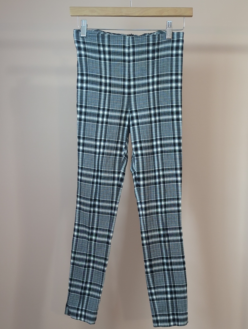 Black, White, And Blue Plaid Pants
